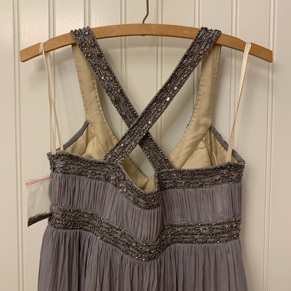 New Adrianna Papell Silk Beaded Cocktail Dress - Picture 7 of 8